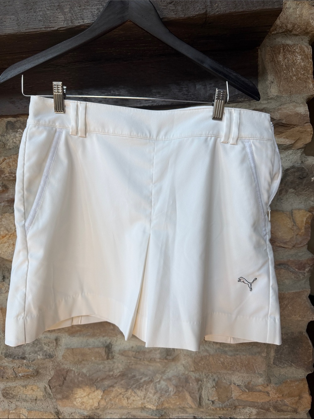 Puma White Golf Skort with Pocketed Sides
